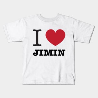 I love BTS Park Jimin typography Morcaworks Kids T-Shirt